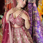 Wine Red Heavy Zari Embroidered Bridal Lehenga with Net Dupatta
