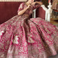 Wine Red Heavy Zari Embroidered Bridal Lehenga with Net Dupatta