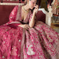 Wine Red Heavy Zari Embroidered Bridal Lehenga with Net Dupatta