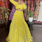 Yellow Heavy Embroidered Lehenga with Full-Sleeve Blouse