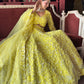 Yellow Heavy Embroidered Lehenga with Full-Sleeve Blouse