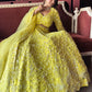 Yellow Heavy Embroidered Lehenga with Full-Sleeve Blouse