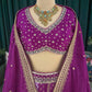 Purple Bandhani Print Embroidered Festive Lehenga Set