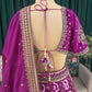 Purple Bandhani Print Embroidered Festive Lehenga Set