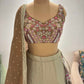 Brown Colour Lehenga with Pearl Sequins & Zardozi Work