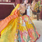 Multicolour Yellow Printed Designer Lehenga Set