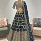Navy Blue Heavy Embroidered Non Bridal Lehenga Set