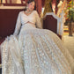 Lt-Grey Heavy Embroidered DesignerLehenga with Net Dupatta