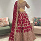 Wine Red Heavy Embroidered Non Bridal Lehenga Set