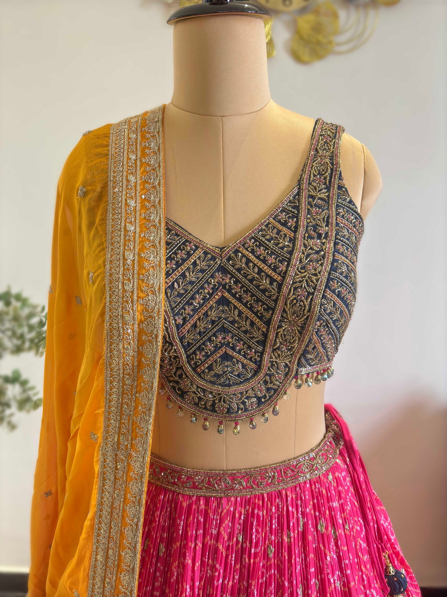 Georgette Designer Inspired Lehenga with Zari & Sequins Work