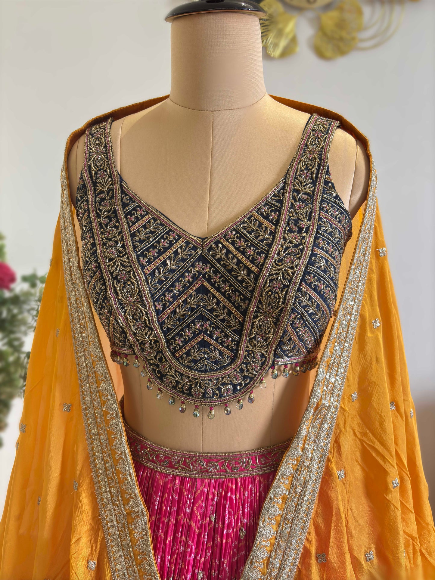 Georgette Designer Inspired Lehenga with Zari & Sequins Work