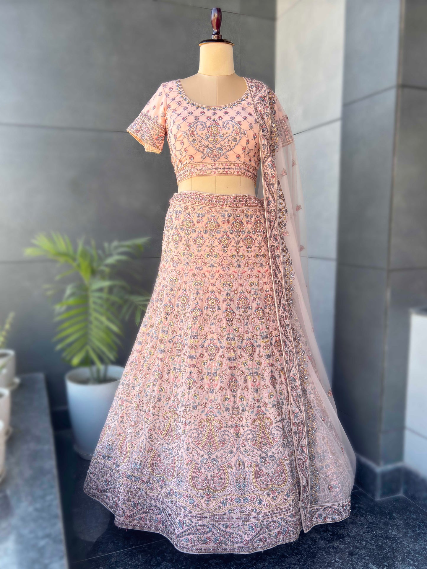 Georgette Designer Lehenga with Multi Resham Work