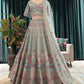 Ethereal Embroidered Lehenga with Sheer Dupatta & Floral Accents