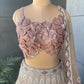 Blush Rose Gold Geometric Embroidered Designer Lehenga Set