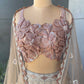 Blush Rose Gold Geometric Embroidered Designer Lehenga Set