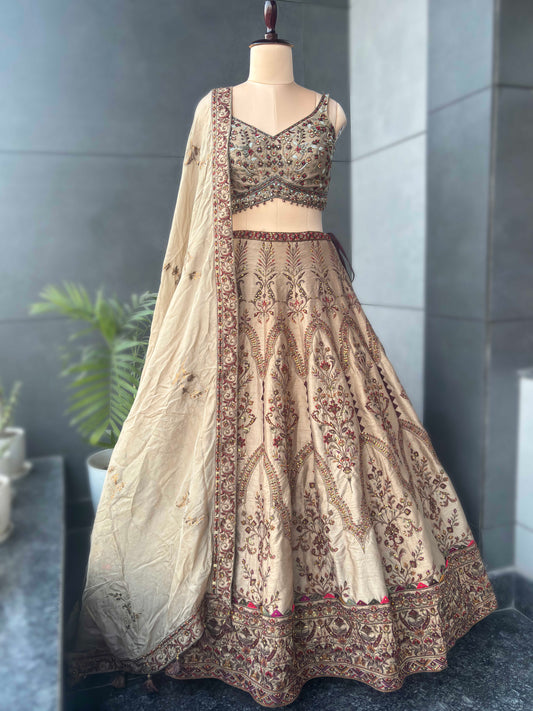Designer Lehenga with Multi Resham & Sequins Work
