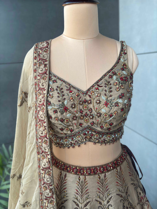 Designer Lehenga with Multi Resham & Sequins Work
