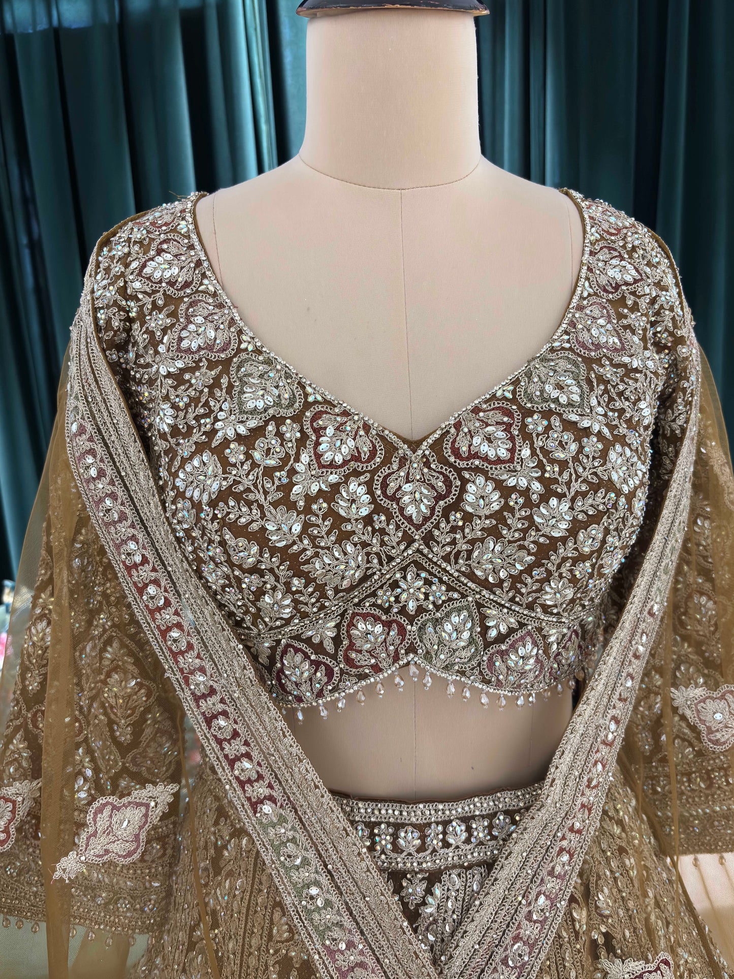 Zari Embellished Lehenga with Dupatta and Intricate Sequins Work