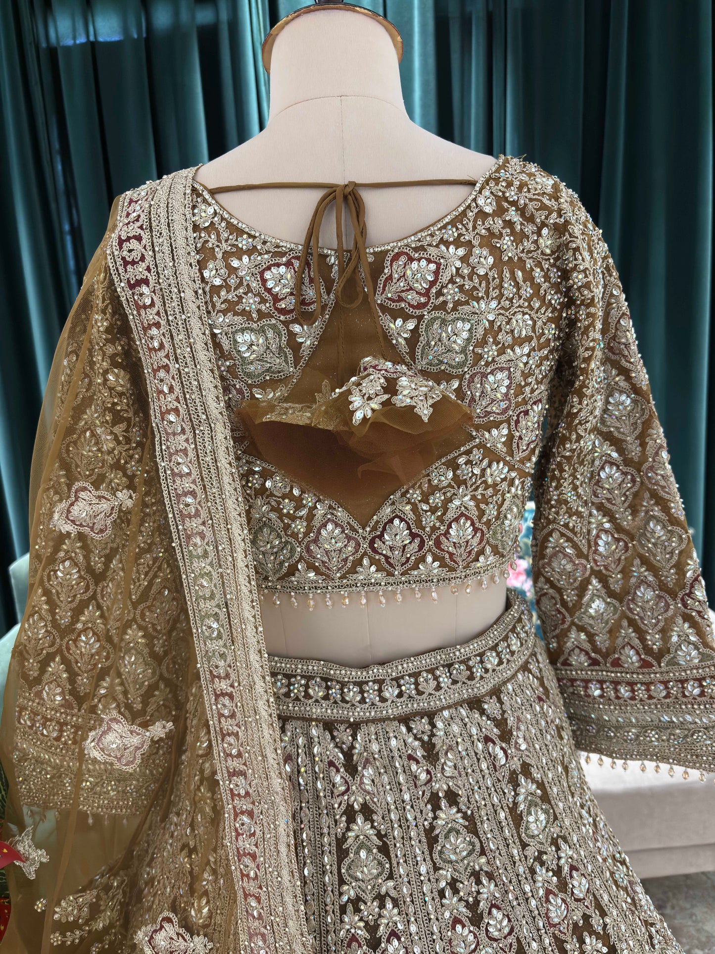 Zari Embellished Lehenga with Dupatta and Intricate Sequins Work