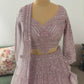 Powder-Purple Designer Lehenga with Miror Sequins & Zari Work