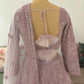 Powder-Purple Designer Lehenga with Miror Sequins & Zari Work