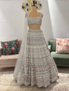 Grey Colour Lehenga with Sequins & Multi Resham Work