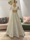 White Designer Lehenga with Miror & Sequins Work