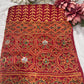 Traditional Red Bandhani Printed Saree with Ethnic Motifs Work Border