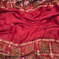 Traditional Red Bandhani Printed Saree with Ethnic Motifs Work Border