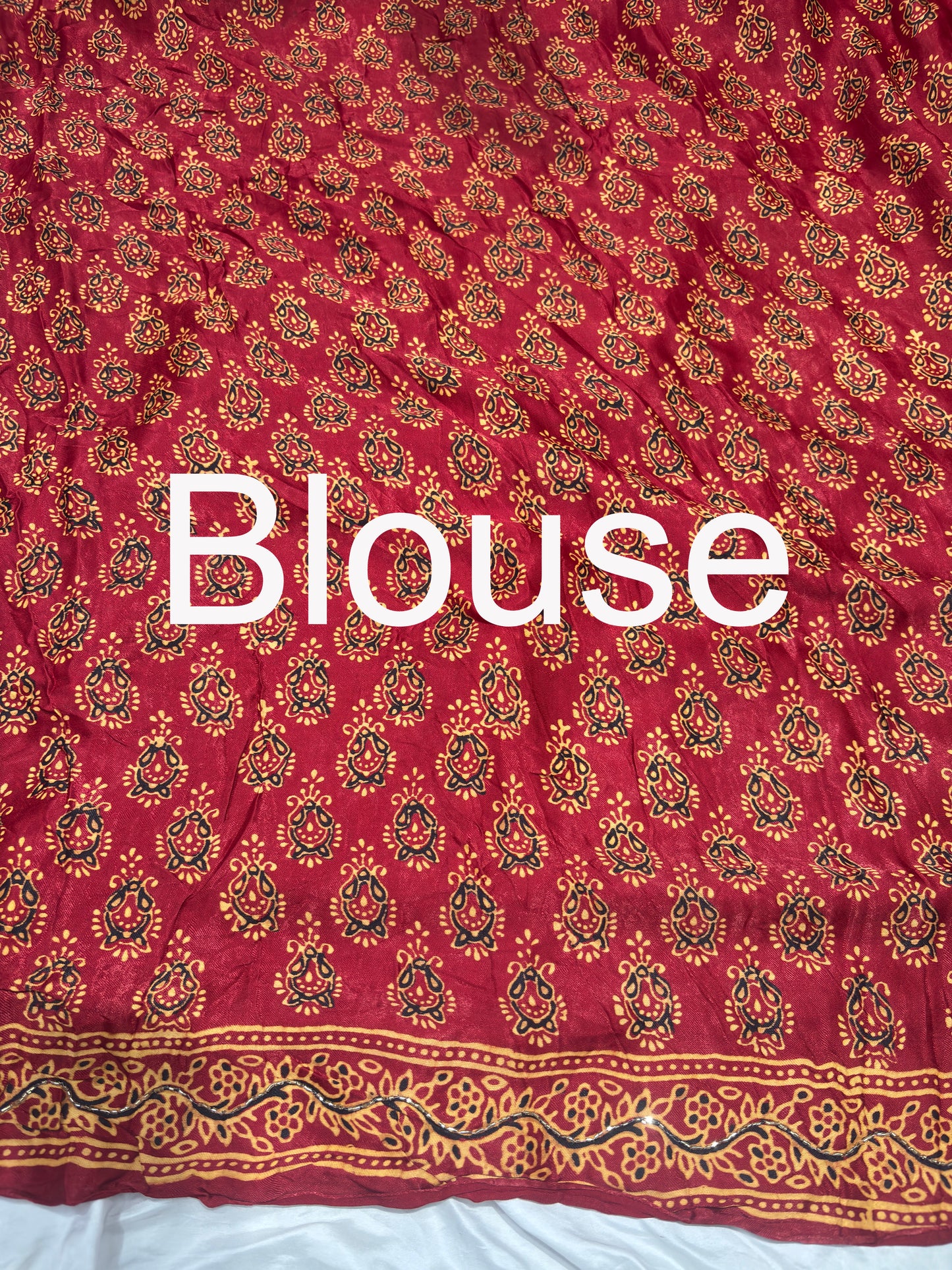 Traditional Red Bandhani Printed Saree with Ethnic Motifs Work Border