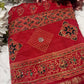 Elegant Red Bandhani Saree with Traditional Printed Border