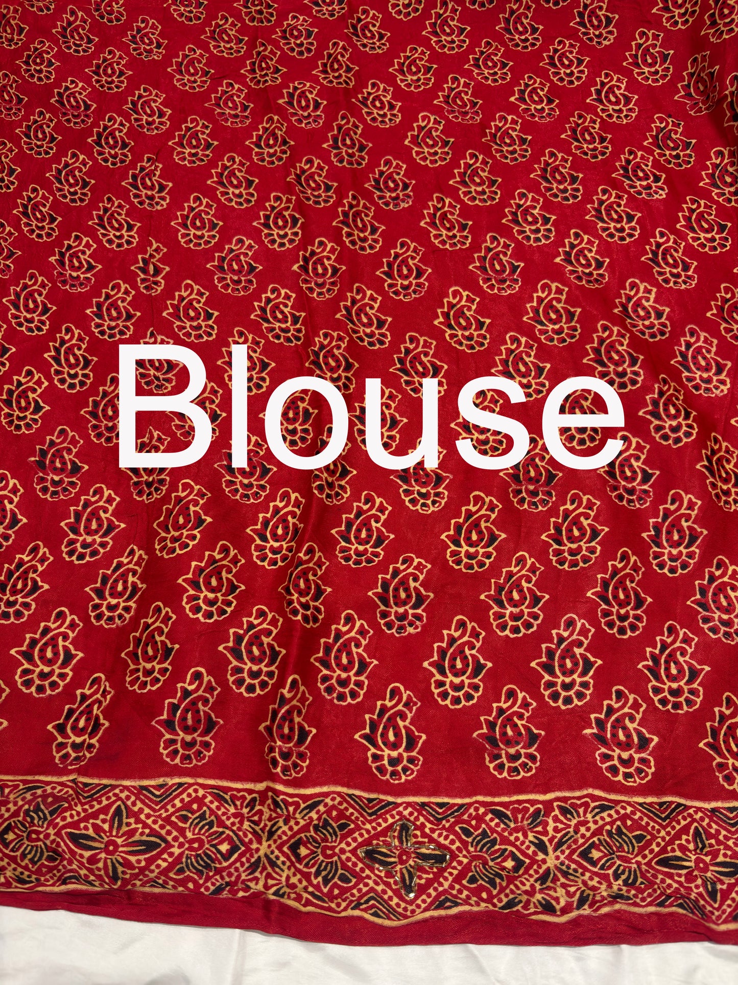 Elegant Red Bandhani Saree with Traditional Printed Border
