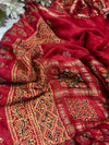 Classic Red Printed Saree with Ethnic Motifs Border