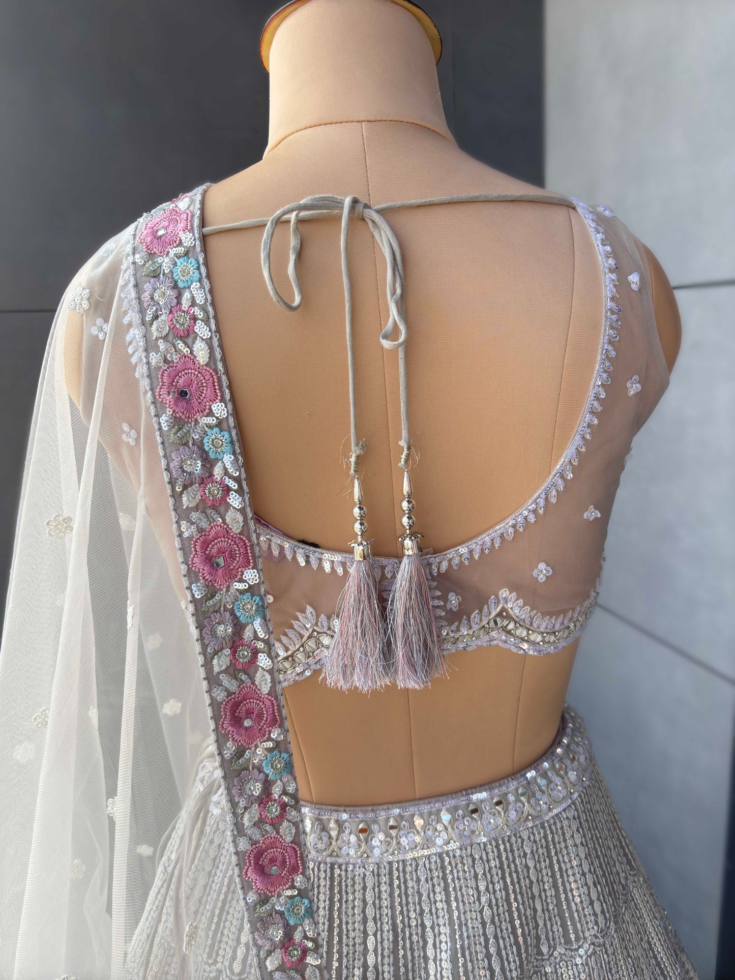 Off-White Colour Lehenga with Zari Sequins & Resham Work