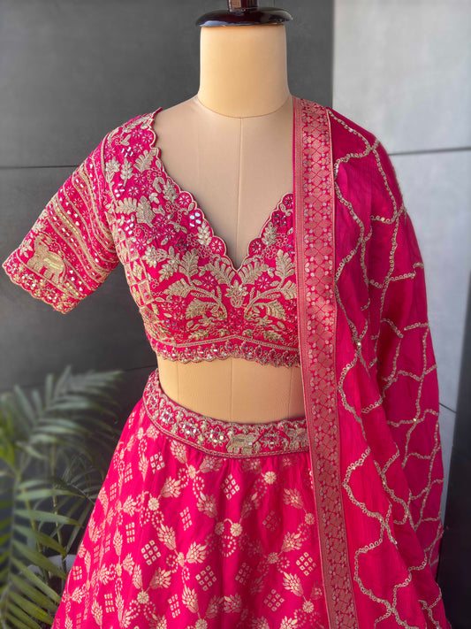 Rani Colour Lehenga with Designer Blouse