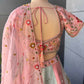Pastel Multicolor Embroidered Lehenga with Organza Dupatta