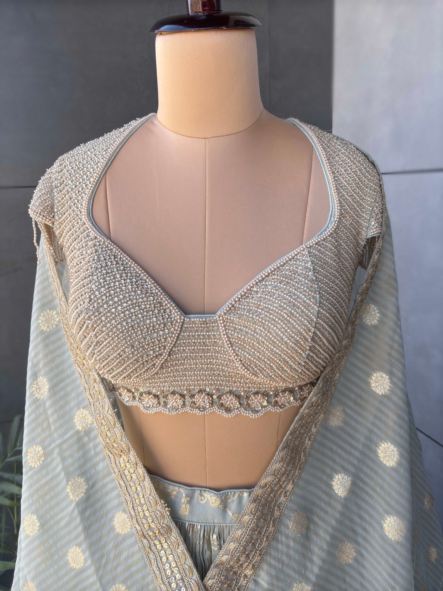 Sky-Blue Colour Designer Lehenga Lehenga with Zari Work