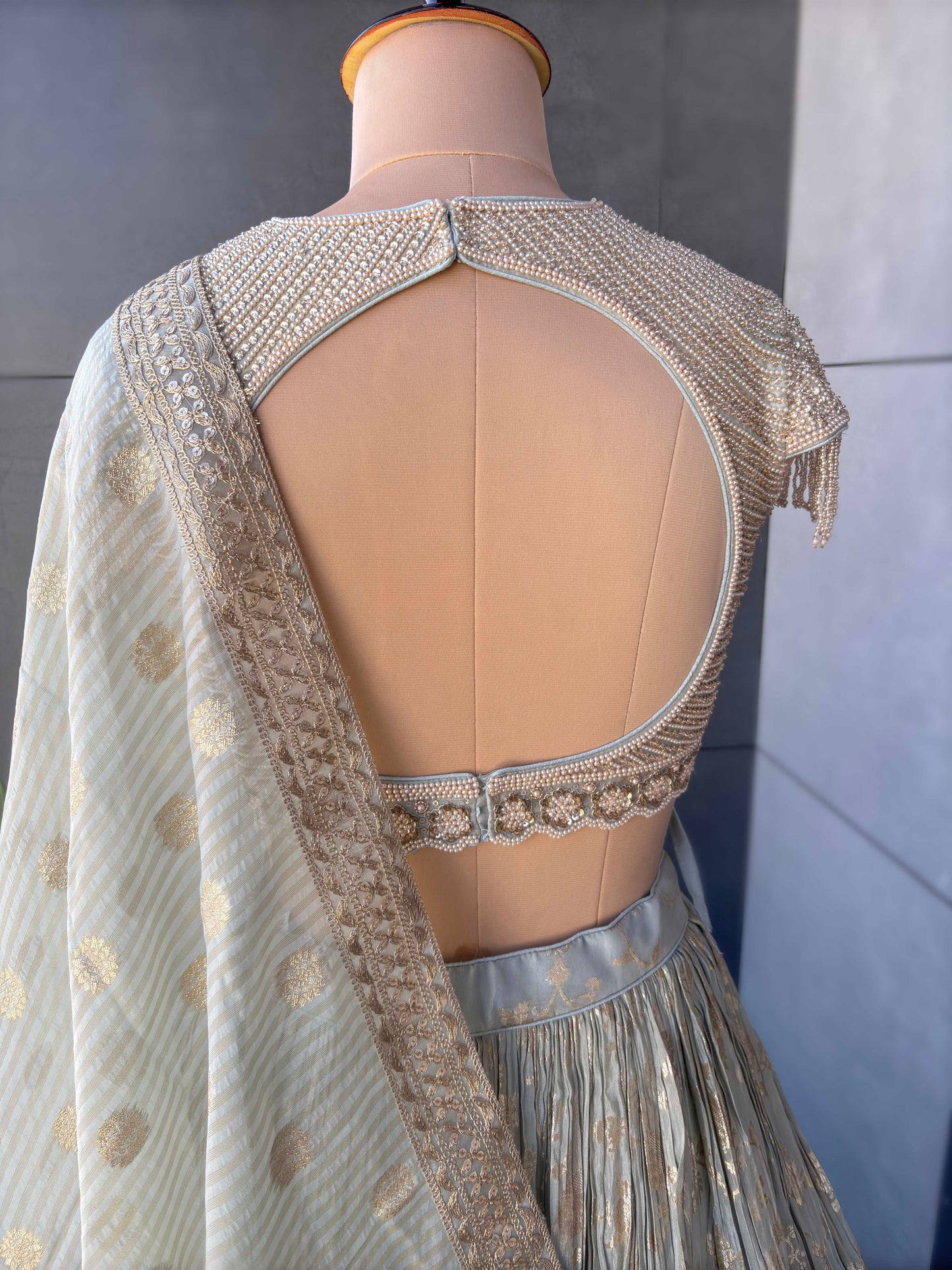 Sky-Blue Colour Designer Lehenga Lehenga with Zari Work