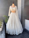 White Heavy Embroidered Non-Bridal Lehenga with Soft Net Dupatta