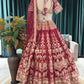 Maroon Embroidered Silk Bridal Lehenga Choli Set