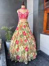 Crepe Floral Print Lehenga with Designer Blouse