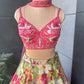 Crepe Floral Print Lehenga with Designer Blouse