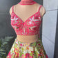 Crepe Floral Print Lehenga with Designer Blouse