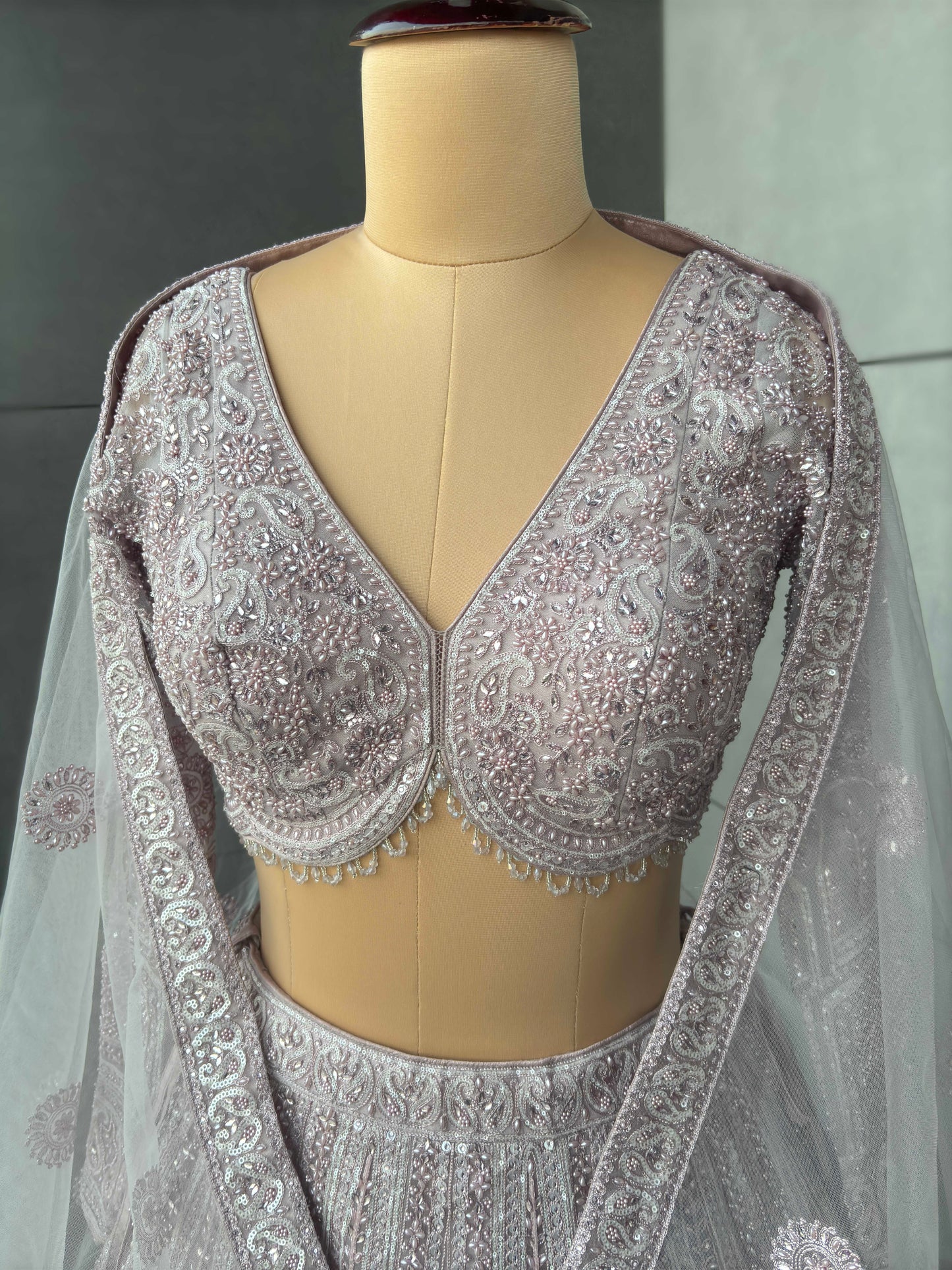 Dusty Rose Intricate Embroidered Non Bridal Lehenga Set