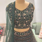 Green Colour Lehenga with Zari Sequins & Matallic Work