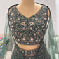 Green Colour Lehenga with Zari Sequins & Matallic Work