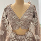 Taupe Brown Embroidered Lehenga Choli with Net Dupatta