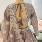 Taupe Brown Embroidered Lehenga Choli with Net Dupatta