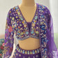 Lavender-Purple Colour Lehenga with Zari Pearl & Sequins Work