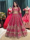 Grand Bridal Lehenga with Ornate Embroidery and Sheer Dupatta